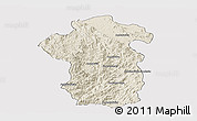 Shaded Relief Panoramic Map of Iakora, cropped outside