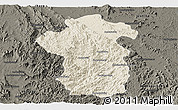 Shaded Relief Panoramic Map of Iakora, darken