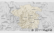 Shaded Relief Panoramic Map of Iakora, desaturated