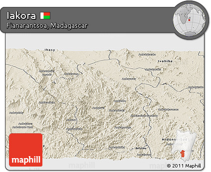 Shaded Relief Panoramic Map of Iakora