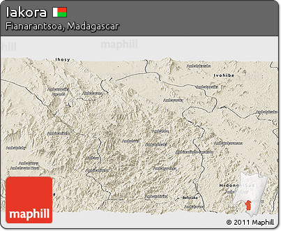 Shaded Relief Panoramic Map of Iakora