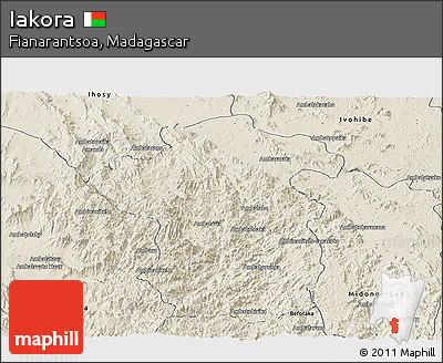 Shaded Relief Panoramic Map of Iakora