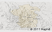 Shaded Relief Panoramic Map of Iakora, lighten, semi-desaturated
