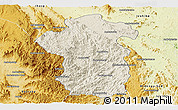 Shaded Relief Panoramic Map of Iakora, physical outside