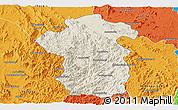 Shaded Relief Panoramic Map of Iakora, political outside