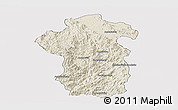 Shaded Relief Panoramic Map of Iakora, single color outside