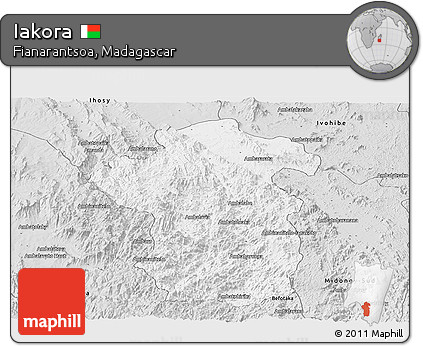Silver Style Panoramic Map of Iakora