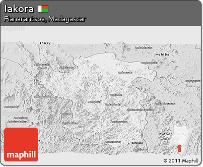 Silver Style Panoramic Map of Iakora