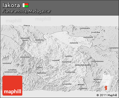 Silver Style Panoramic Map of Iakora