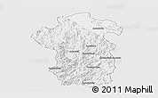 Silver Style Panoramic Map of Iakora, single color outside