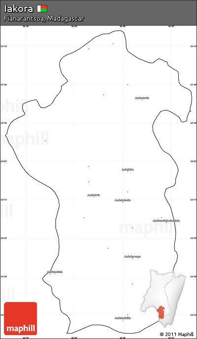 Blank Simple Map of Iakora, cropped outside