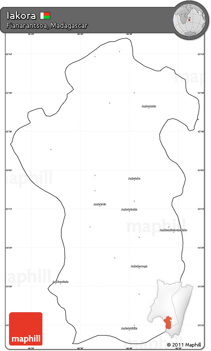 Blank Simple Map of Iakora, cropped outside