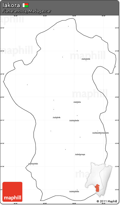Blank Simple Map of Iakora, cropped outside