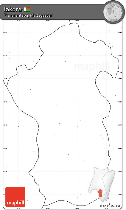 Blank Simple Map of Iakora, no labels
