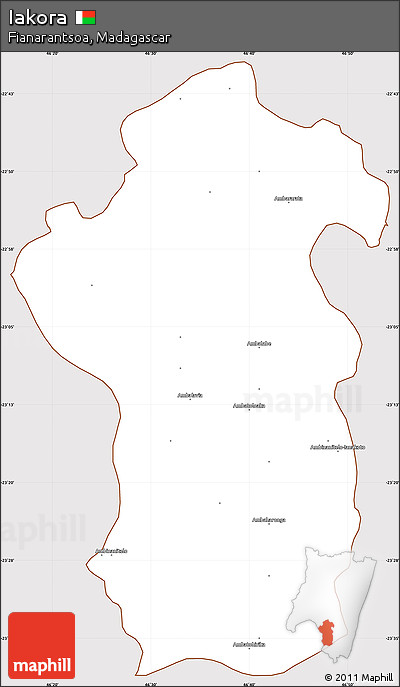 Classic Style Simple Map of Iakora, cropped outside