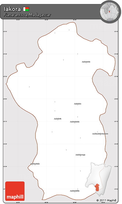 Classic Style Simple Map of Iakora, cropped outside