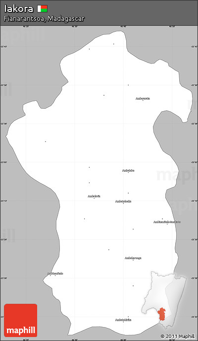 Gray Simple Map of Iakora, single color outside