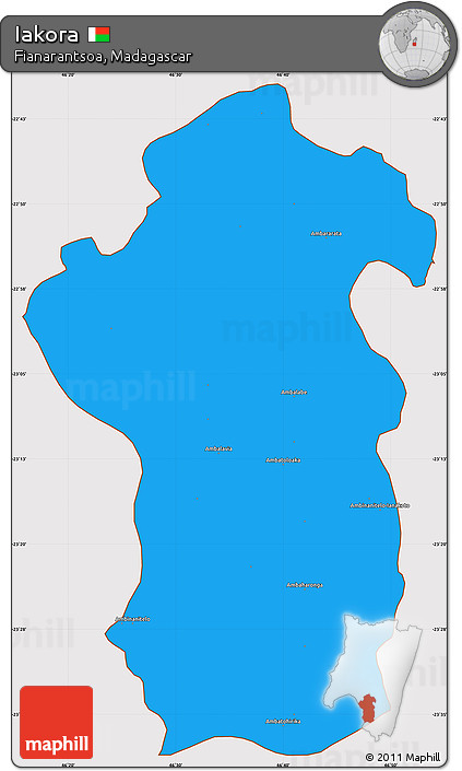 Political Simple Map of Iakora, cropped outside