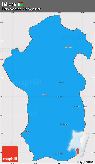 Political Simple Map of Iakora, cropped outside