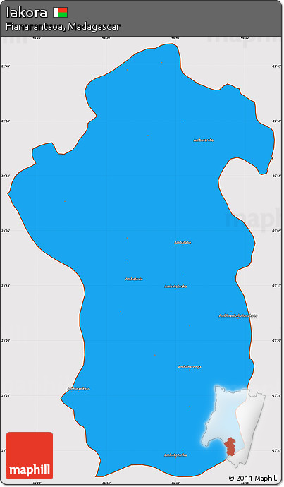 Political Simple Map of Iakora, cropped outside