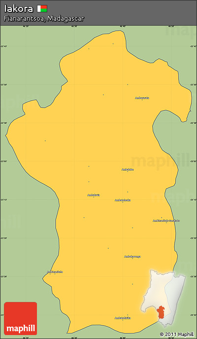 Savanna Style Simple Map of Iakora, cropped outside