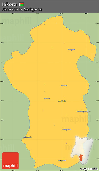 Savanna Style Simple Map of Iakora, single color outside