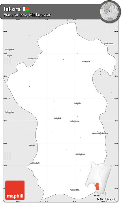 Silver Style Simple Map of Iakora