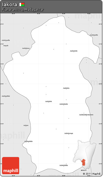 Silver Style Simple Map of Iakora