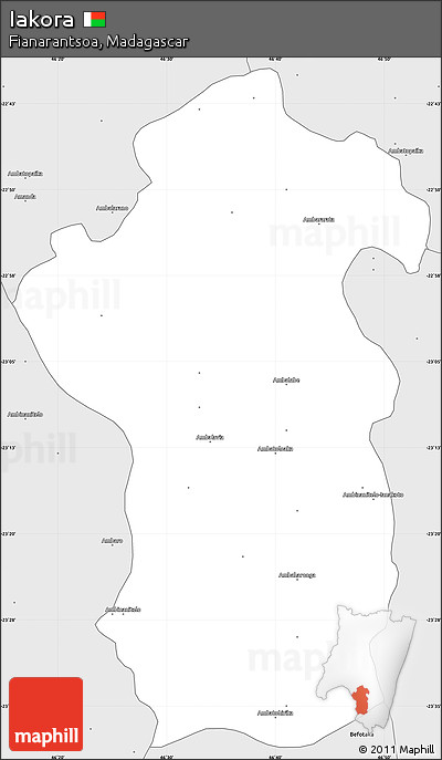 Silver Style Simple Map of Iakora