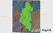 Political 3D Map of Ifanadiana, darken, semi-desaturated
