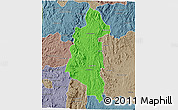 Political 3D Map of Ifanadiana, semi-desaturated
