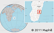 Gray Location Map of Ifanadiana, highlighted country