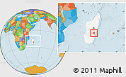 Political Location Map of Ifanadiana, highlighted country, within the entire country
