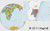 Political Location Map of Ifanadiana, highlighted country, highlighted parent region