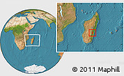 Satellite Location Map of Ifanadiana, within the entire country