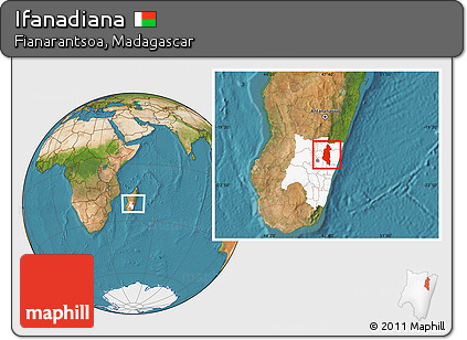 Satellite Location Map of Ifanadiana, highlighted parent region