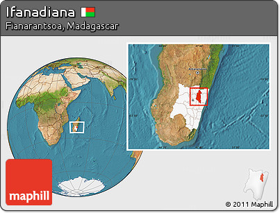 Satellite Location Map of Ifanadiana, highlighted parent region