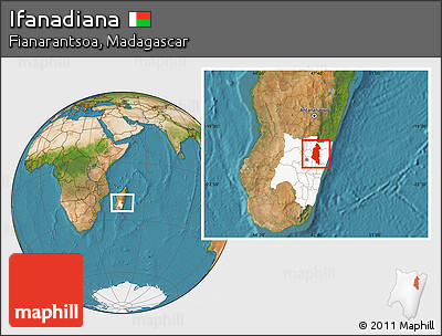 Satellite Location Map of Ifanadiana, highlighted parent region
