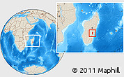 Shaded Relief Location Map of Ifanadiana, within the entire country