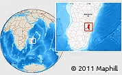Shaded Relief Location Map of Ifanadiana, highlighted country