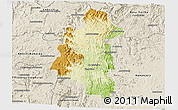 Physical Panoramic Map of Ifanadiana, shaded relief outside