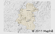 Shaded Relief Panoramic Map of Ifanadiana, lighten, desaturated