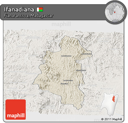 Shaded Relief Panoramic Map of Ifanadiana, lighten