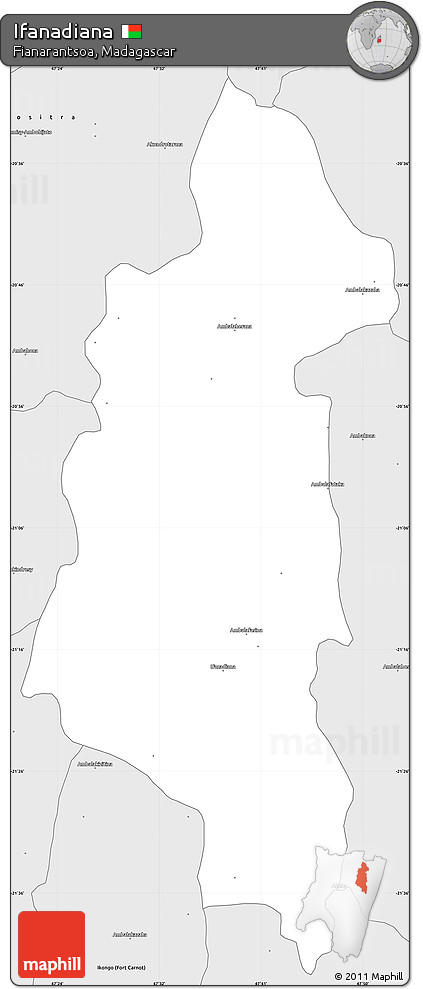 Silver Style Simple Map of Ifanadiana