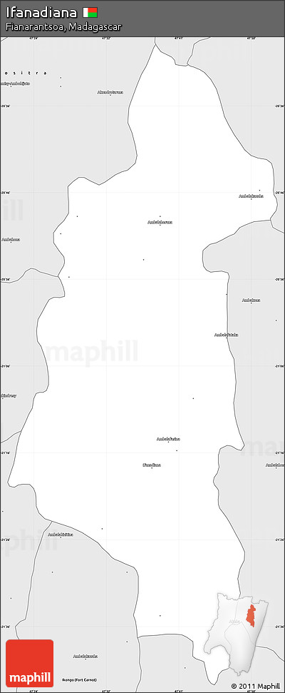 Silver Style Simple Map of Ifanadiana