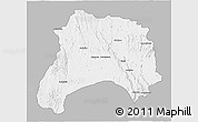 Gray 3D Map of Ihosy, single color outside