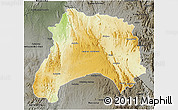 Physical 3D Map of Ihosy, darken, semi-desaturated