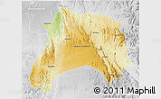 Physical 3D Map of Ihosy, lighten, desaturated
