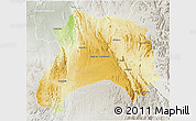 Physical 3D Map of Ihosy, lighten, semi-desaturated