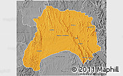 Political 3D Map of Ihosy, desaturated